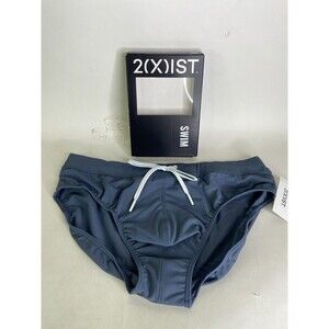 2XIST Essentials Rio Swim Brief Swimwear Bottoms Stormy Weather Gray Mens Size L